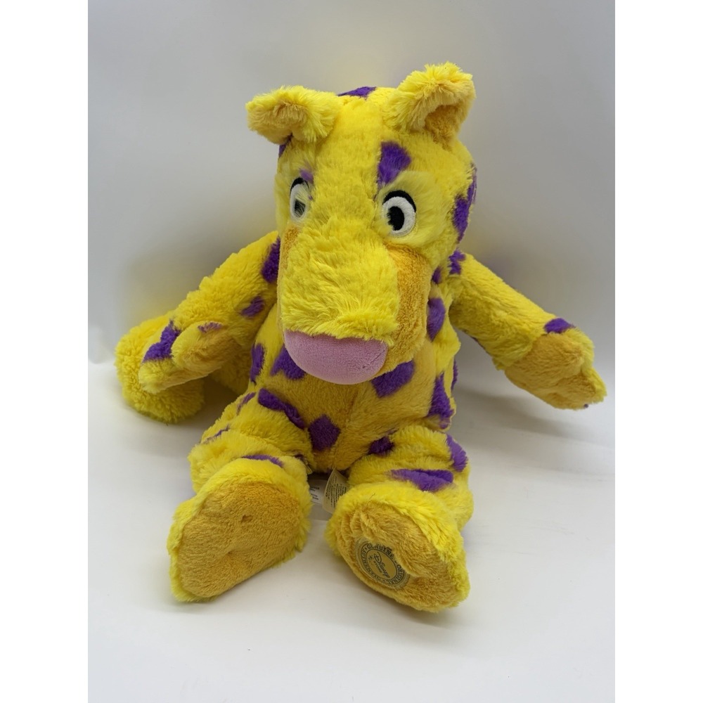 Disney Store Its A Small World Brazil 17" Plush Jaguar Yellow w/ Purple Hearts